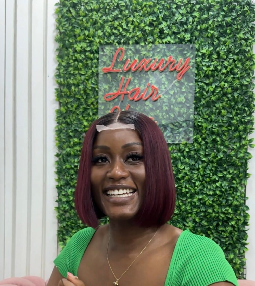 8” burgundy bone straight 2/6