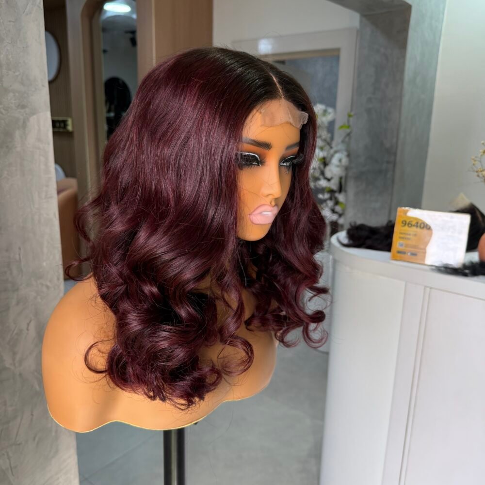 16" burgundy bodywave 2x6