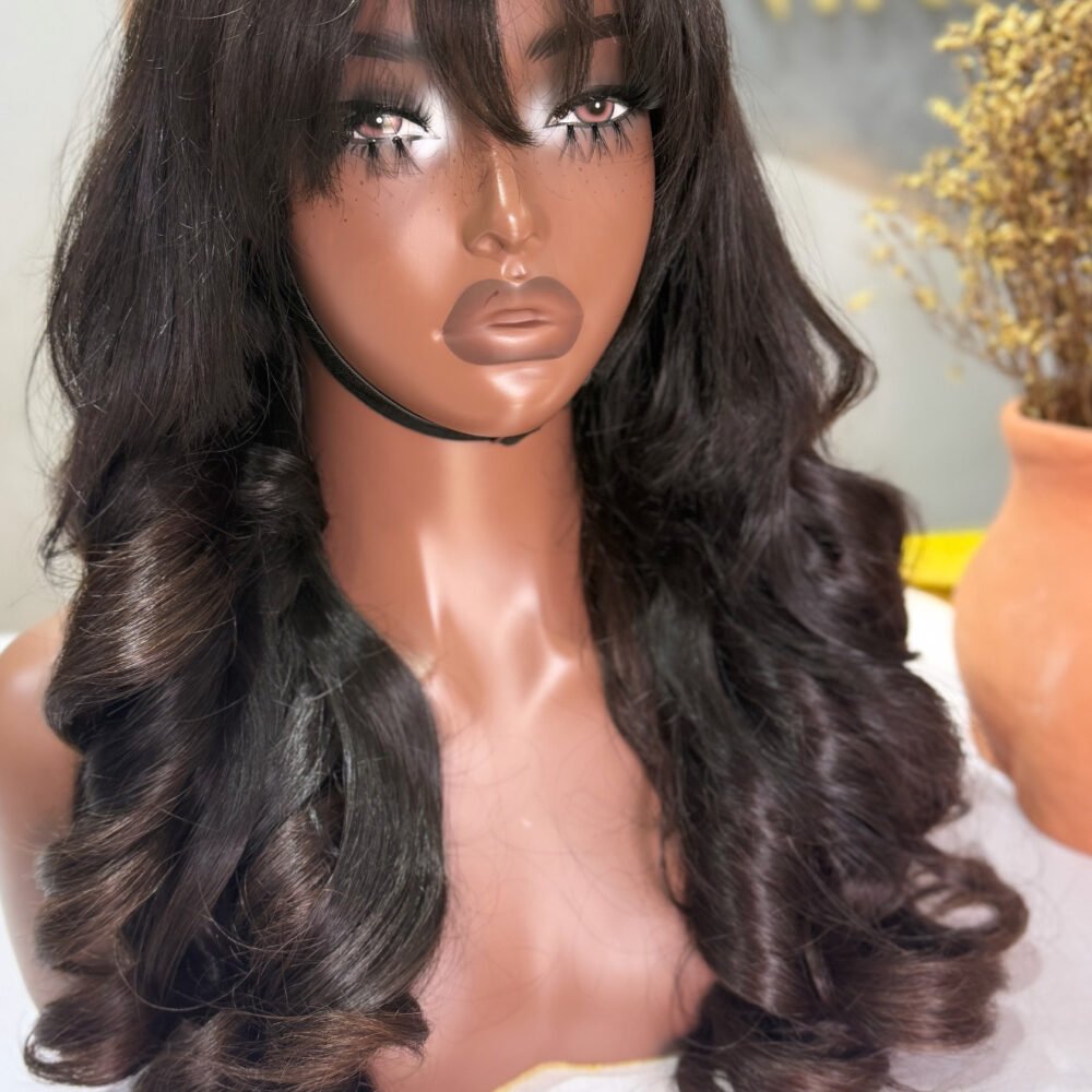 20" 300g Natural wavy Fringe wig