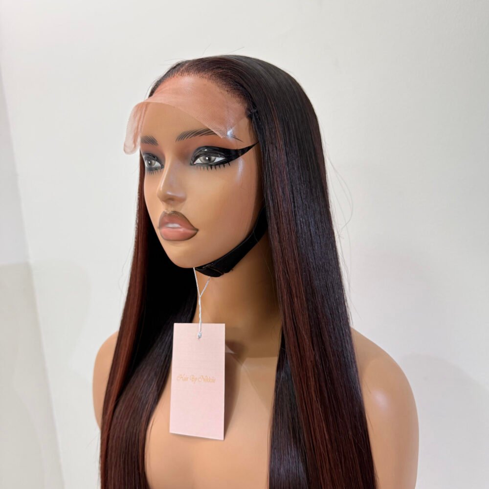 28” 250g custom colored natural straight 5/5 swiss lace