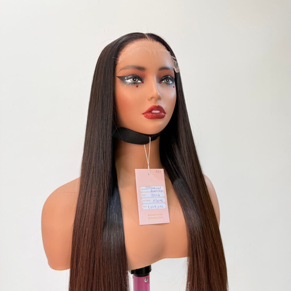24” 300g natural brown tip straight 5/5 HD Lace