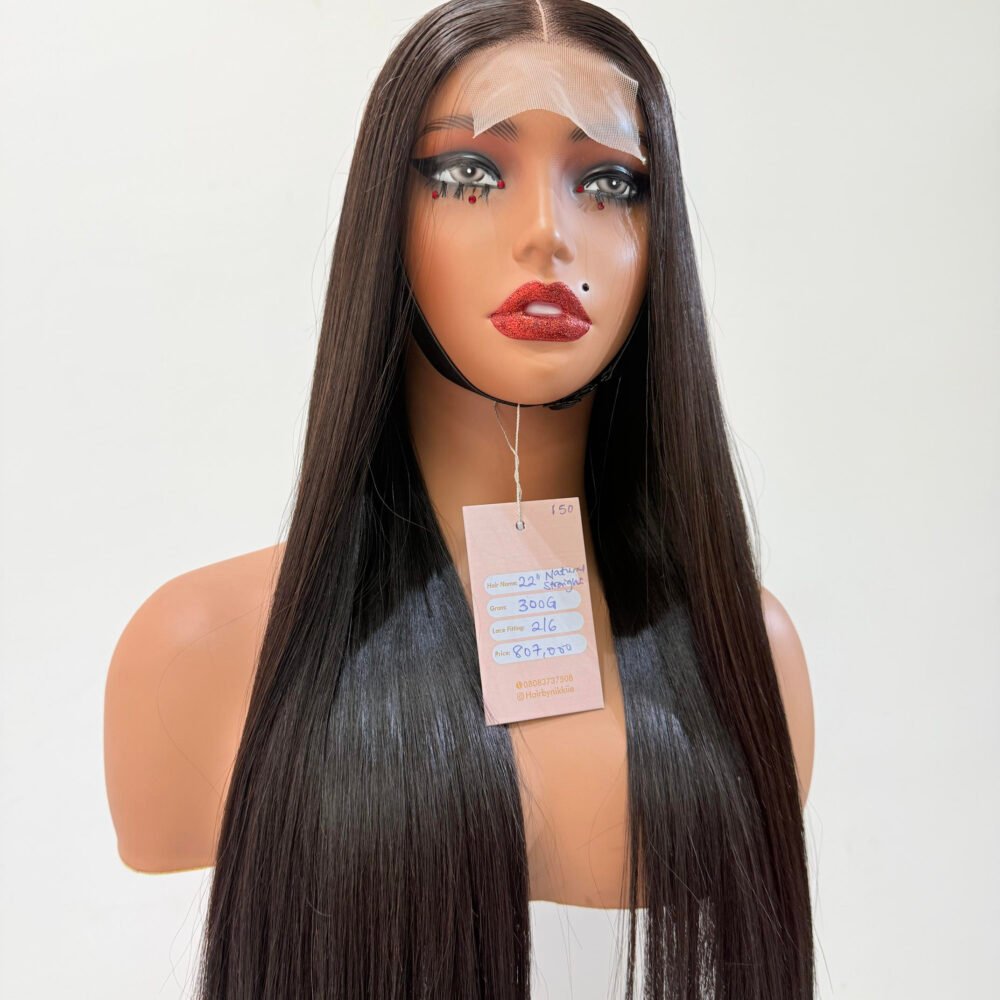 22” 300g natural straight 2/6 swiss lace