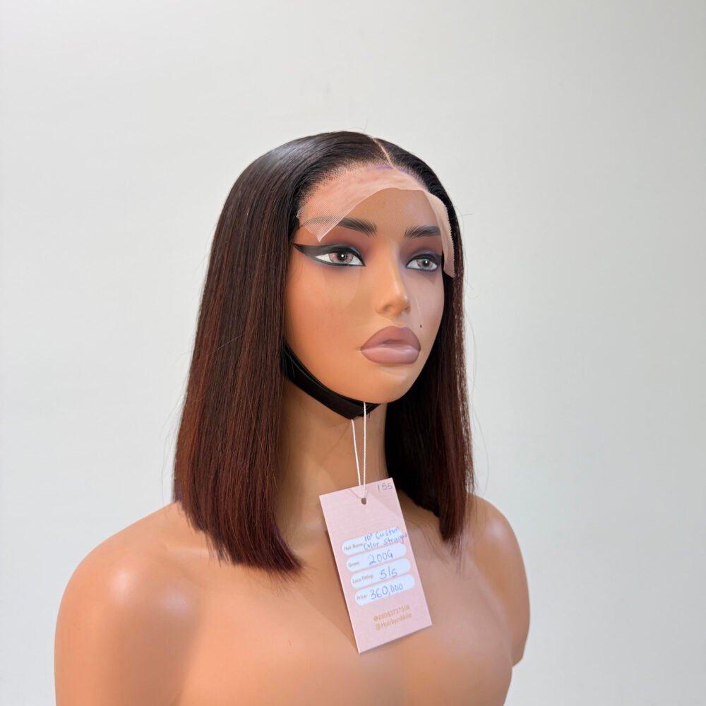 10” 200g custom colored natural straight 5/5 swiss lace